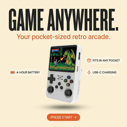 Crashbox Mini — Retro Handheld Console with 15,000+ Games, 3.5" HD Screen